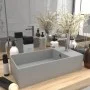 Light gray ceramic sink with overflow by vidaXL, Sinks - Ref: Foro24-146993, Price: 64,14 €, Discount: %