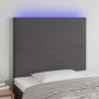 Cabecero con luces LED cuero sintético gris 80x5x118/128 cm en Cabeceros y pies de cama | Comprar online en Foro24