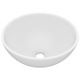 Lavabo de lujo redondo cerámica blanco mate 32,5x14 cm