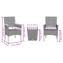 Mesita y sillas con cojines 3 pzas ratán sintético vidrio gris by , Garden sets - Ref: Foro24-3278746, Price: 204,84 €, Disco...