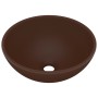 Luxuriöses rundes Keramikwaschbecken dunkelbraun matt 32,5x14 cm von vidaXL, Sinkt - Ref: Foro24-146973, Preis: 48,82 €, Raba...
