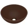 Luxury round dark brown matte ceramic sink 32.5x14 cm by vidaXL, Sinks - Ref: Foro24-146973, Price: 48,23 €, Discount: %
