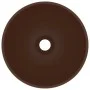 Luxury round dark brown matte ceramic sink 32.5x14 cm by vidaXL, Sinks - Ref: Foro24-146973, Price: 48,23 €, Discount: %