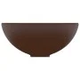 Luxury round dark brown matte ceramic sink 32.5x14 cm by vidaXL, Sinks - Ref: Foro24-146973, Price: 48,23 €, Discount: %