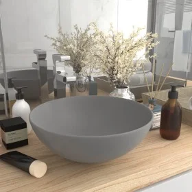 Light gray ceramic round bathroom sink by vidaXL, Sinks - Ref: Foro24-146982, Price: 50,99 €, Discount: %