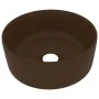Matte dark brown ceramic round luxury washbasin 40x15 cm by vidaXL, Sinks - Ref: Foro24-147017, Price: 67,08 €, Discount: %