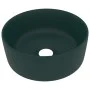 Matte dark green round ceramic luxury washbasin 40x15 cm by vidaXL, Sinks - Ref: Foro24-147014, Price: 83,10 €, Discount: %