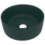 Mattes dunkelgrünes rundes Luxuswaschbecken aus Keramik 40x15 cm von vidaXL, Sinkt - Ref: Foro24-147014, Preis: 84,10 €, Raba...