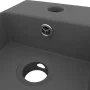 Dark gray ceramic sink with overflow by vidaXL, Sinks - Ref: Foro24-146994, Price: 60,44 €, Discount: %