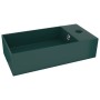 Dark green ceramic sink with overflow. by vidaXL, Sinks - Ref: Foro24-146992, Price: 82,58 €, Discount: %