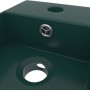 Dunkelgrünes Keramikwaschbecken mit Überlauf von vidaXL, Sinkt - Ref: Foro24-146992, Preis: 82,58 €, Rabatt: %