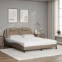 Cama con colchón cuero sintético capuchino 160x200 cm de , Camas y somieres - Ref: Foro24-3208807, Precio: 392,90 €, Descuent...