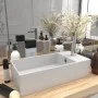 Matte white ceramic sink with overflow by vidaXL, Sinks - Ref: Foro24-146987, Price: 81,37 €, Discount: %