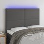 Cabecero con luces LED cuero sintético gris 144x5x118/128 cm en Cabeceros y pies de cama | Comprar online en Foro24