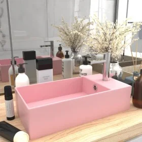 Matte pink ceramic sink with overflow by vidaXL, Sinks - Ref: Foro24-146988, Price: 91,32 €, Discount: %