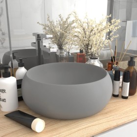 Matte light gray round ceramic luxury washbasin 40x15 cm by vidaXL, Sinks - Ref: Foro24-147004, Price: 80,30 €, Discount: %