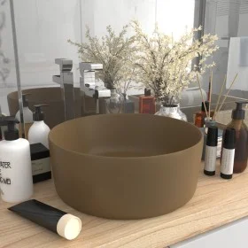 Luxury round matte cream ceramic sink 40x15 cm by vidaXL, Sinks - Ref: Foro24-147018, Price: 60,92 €, Discount: %