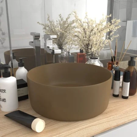 Luxury round matte cream ceramic sink 40x15 cm by vidaXL, Sinks - Ref: Foro24-147018, Price: 57,55 €, Discount: %