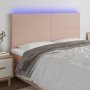 Cabecero luces LED cuero sintético capuchino 160x5x118/128cm en Cabeceros y pies de cama | Comprar online en Foro24