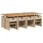 Garden dining set with cushions 13 pieces beige synthetic rattan by , Garden sets - Ref: Foro24-3277935, Price: 793,02 €, Dis...