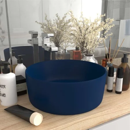 Mattes dunkelblaues rundes Luxuswaschbecken aus Keramik 40x15 cm von vidaXL, Sinkt - Ref: Foro24-147012, Preis: 75,40 €, Raba...