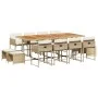 Set comedor de jardín con cojines 13 pzas ratán sintético beige de , Conjuntos de jardín - Ref: Foro24-3278115, Precio: 800,4...