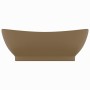 Luxurious washbasin with matte cream ceramic overflow 58.5x39 cm by vidaXL, Sinks - Ref: Foro24-146941, Price: 86,66 €, Disco...