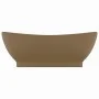 Luxurious washbasin with matte cream ceramic overflow 58.5x39 cm by vidaXL, Sinks - Ref: Foro24-146941, Price: 69,80 €, Disco...