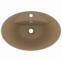 Luxurious washbasin with matte cream ceramic overflow 58.5x39 cm by vidaXL, Sinks - Ref: Foro24-146941, Price: 86,66 €, Disco...
