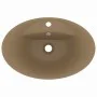 Luxurious washbasin with matte cream ceramic overflow 58.5x39 cm by vidaXL, Sinks - Ref: Foro24-146941, Price: 69,80 €, Disco...