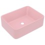 Lavabo de lujo de cerámica rosa mate 41x30x12 cm de vidaXL, Lavabos - Ref: Foro24-147043, Precio: 76,06 €, Descuento: %