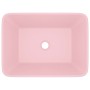 Lavabo de lujo de cerámica rosa mate 41x30x12 cm de vidaXL, Lavabos - Ref: Foro24-147043, Precio: 76,06 €, Descuento: %