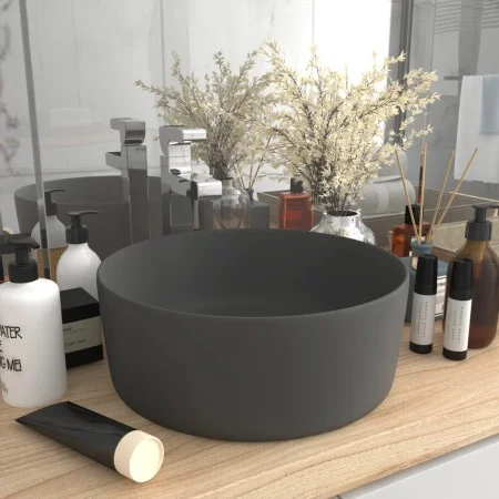 Matte dark gray round ceramic luxury washbasin 40x15 cm by vidaXL, Sinks - Ref: Foro24-147016, Price: 55,21 €, Discount: %