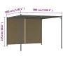 Pérgola de jardín con tejado retráctil gris taupe 3x3m 180 g/m²