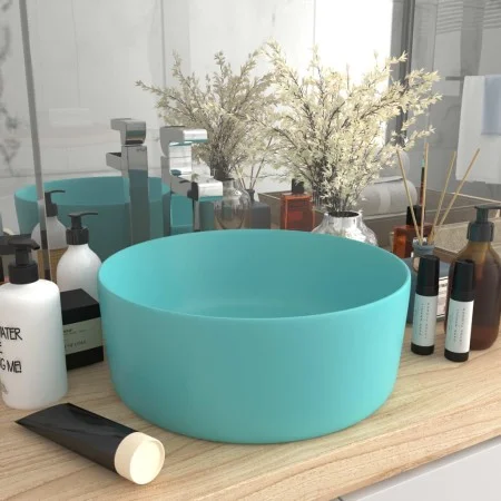 Lavabo de lujo redondo cerámica verde claro mate 40x15 cm by vidaXL, Sinks - Ref: Foro24-147013, Price: 54,39 €, Discount: %