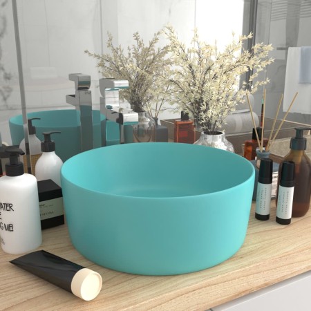 Lavabo de lujo redondo cerámica verde claro mate 40x15 cm by vidaXL, Sinks - Ref: Foro24-147013, Price: 68,27 €, Discount: %