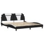 Bettgestell mit LED-Leuchten PE-Leder schwarz weiß 180x200 cm von , Betten und Lattenroste - Ref: Foro24-3214041, Preis: 245,...