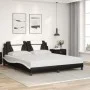 Bed frame with LED lights black white PE leather 180x200 cm by , Beds and slatted bases - Ref: Foro24-3214041, Price: 245,32 ...