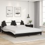 Bettgestell mit LED-Leuchten PE-Leder schwarz weiß 180x200 cm von , Betten und Lattenroste - Ref: Foro24-3214041, Preis: 245,...