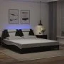 Bed frame with LED lights black white PE leather 180x200 cm by , Beds and slatted bases - Ref: Foro24-3214041, Price: 245,32 ...
