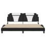 Bettgestell mit LED-Leuchten PE-Leder schwarz weiß 180x200 cm von , Betten und Lattenroste - Ref: Foro24-3214041, Preis: 245,...