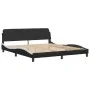Bed frame with LED lights black white PE leather 180x200 cm by , Beds and slatted bases - Ref: Foro24-3214041, Price: 245,32 ...