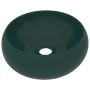 Mattes dunkelgrünes rundes Luxuswaschbecken aus Keramik 40x15 cm von vidaXL, Sinkt - Ref: Foro24-147003, Preis: 80,92 €, Raba...