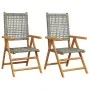 Gartenstühle 2 Stk. massives Akazienholz Rattan PE grau von , Gartenstühle - Ref: Foro24-367652, Preis: 157,07 €, Rabatt: %