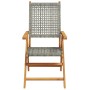 Gartenstühle 2 Stk. massives Akazienholz Rattan PE grau von , Gartenstühle - Ref: Foro24-367652, Preis: 160,00 €, Rabatt: %
