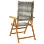 Gartenstühle 2 Stk. massives Akazienholz Rattan PE grau von , Gartenstühle - Ref: Foro24-367652, Preis: 157,07 €, Rabatt: %