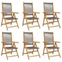 Reclining garden chairs 6 pcs solid acacia wood grey by , Garden chairs - Ref: Foro24-3214533, Price: 491,73 €, Discount: %