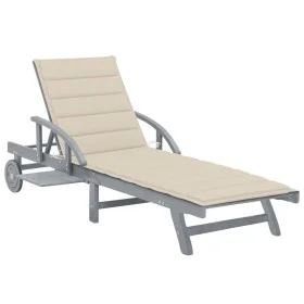 Garden sun lounger with solid acacia wood cushion by , Loungers - Ref: Foro24-3061332, Price: 206,80 €, Discount: %