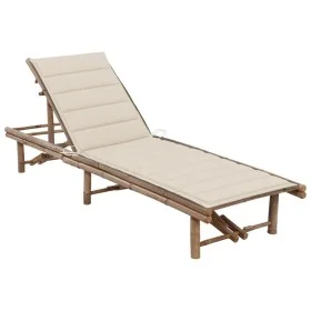 Garden lounger with bamboo cushion by , Loungers - Ref: Foro24-3061635, Price: 195,49 €, Discount: %