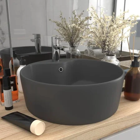 Luxurious sink with matte dark gray ceramic overflow 36x13 cm by vidaXL, Sinks - Ref: Foro24-147038, Price: 59,63 €, Discount: %